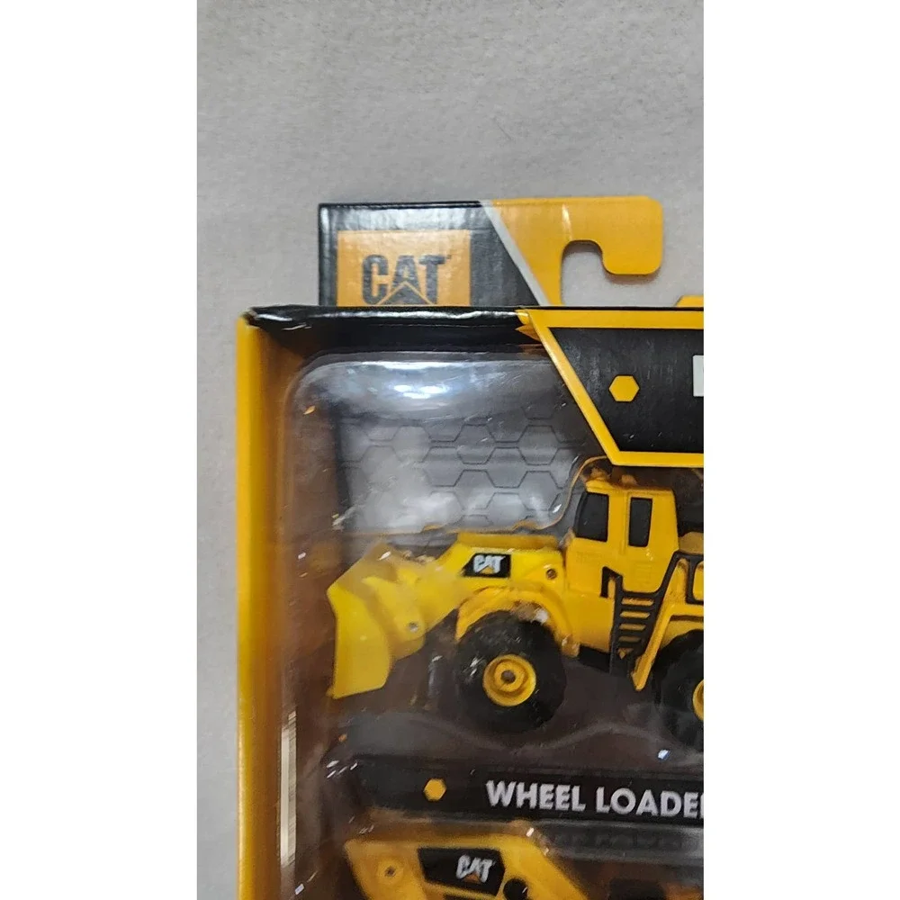 cat metal 3 pack wheel loader, excavator and steam roller